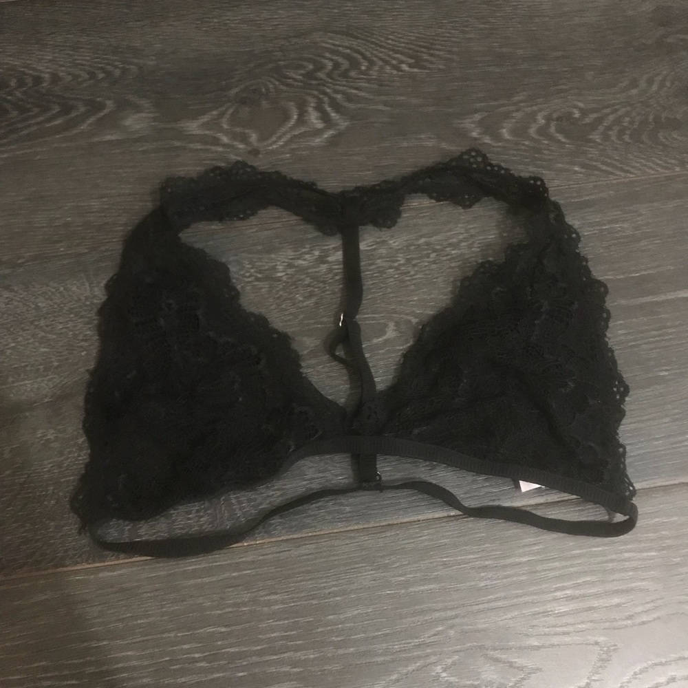 black bralette.